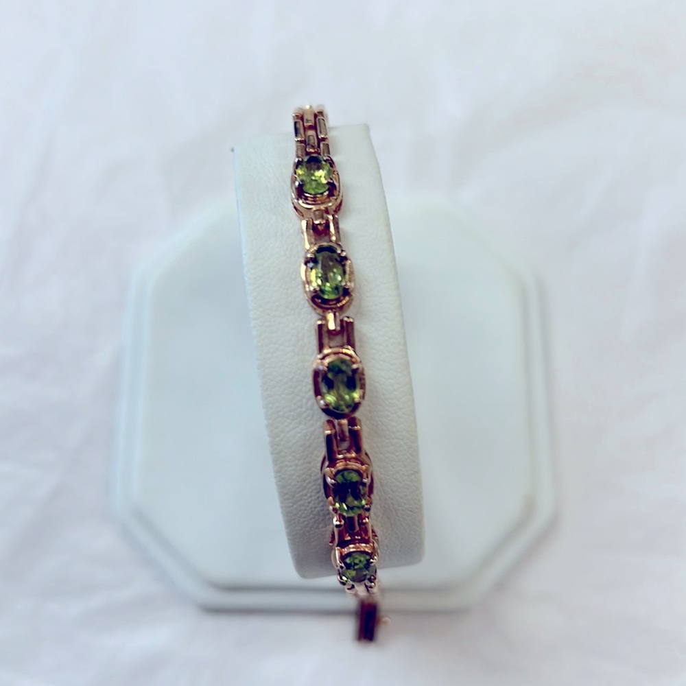 Sterling Silver 925 Peridot Gold Bracelet